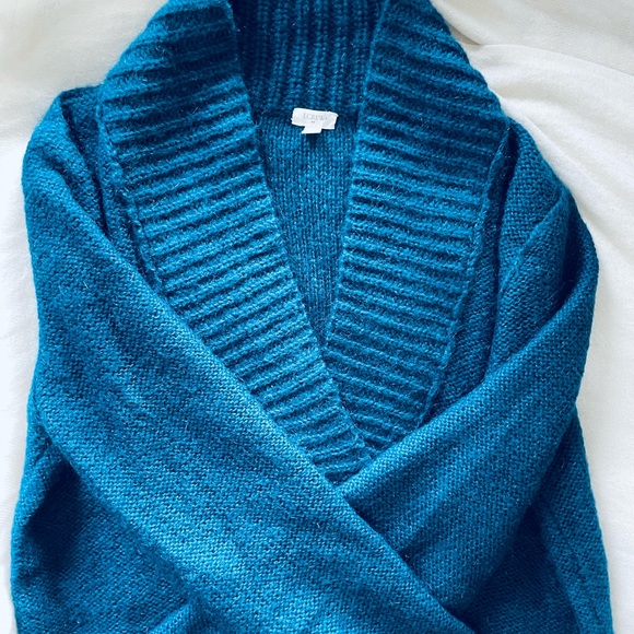 J.Crew Cozy Knit Dark Teal Sweater (M) - Picture 3 of 4
